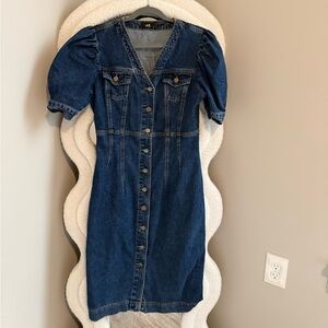 Denim Button-Down Dress